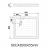 Shower Tray - 4 Lips Rectangle Series 900X800mm Top Left Corner Shower Tray - 4 Lips Rectangle Series 900X800mm Top Left Corner